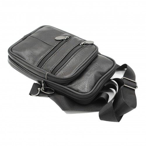 Sac bandoulière en cuir avec poignée et détail ceinture 10x8 cm