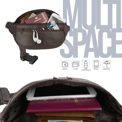 Banane en cuir avec plusieurs compartiments 30x11x7 cm