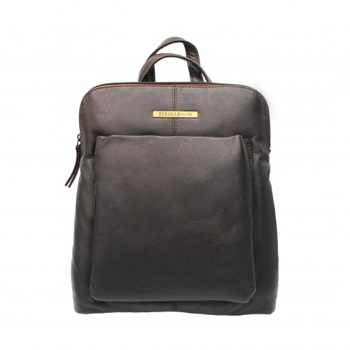Sac à dos en cuir avec fermeture éclair 30x8x25 cm