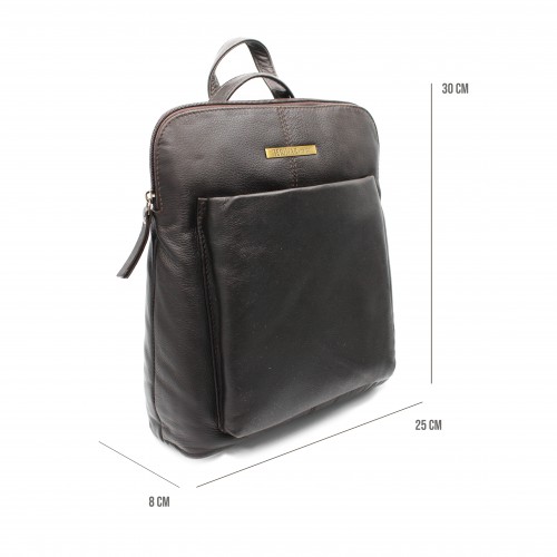 Sac à dos en cuir avec fermeture éclair 30x8x25 cm