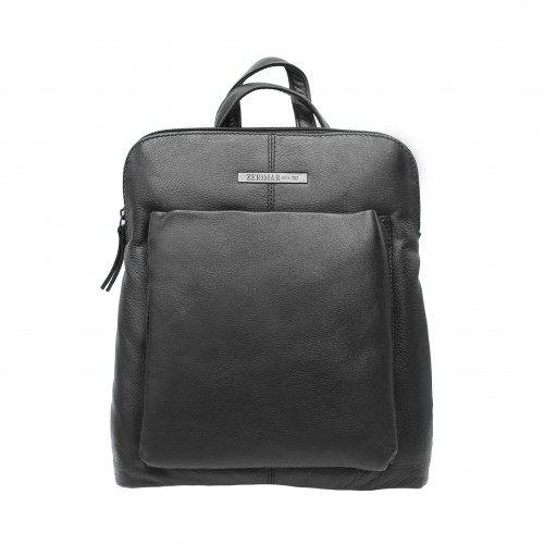 Sac à dos en cuir avec fermeture éclair 30x8x25 cm