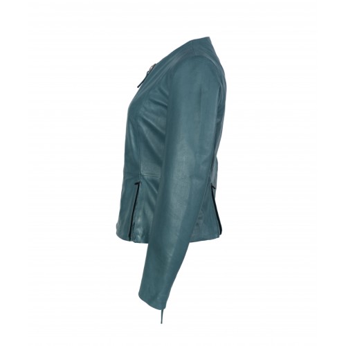 Blouson en cuir avec fermetures éclair modèle OPEN