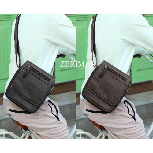 Sac bandoulière en cuir modèle ZIMAR 22x20x7 cm