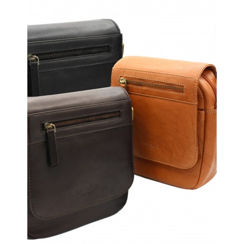 Sac bandoulière en cuir modèle ZIMAR 22x20x7 cm