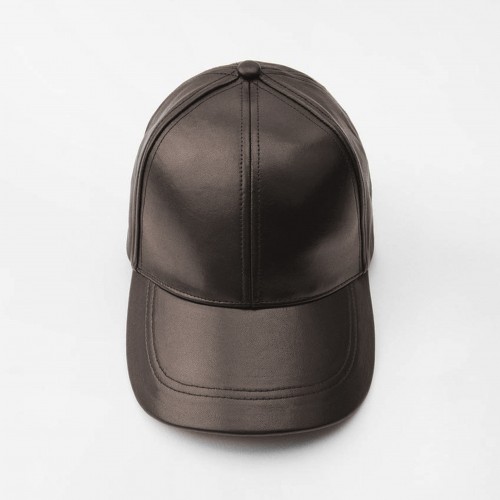 Casquette de baseball en cuir avec fermeture réglable