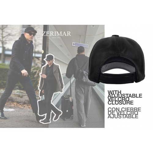 Casquette de baseball en cuir avec fermeture réglable