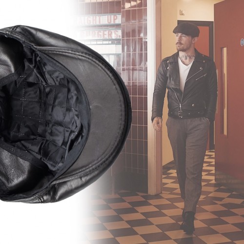 Béret en cuir style peaky blinders, béret gatsby