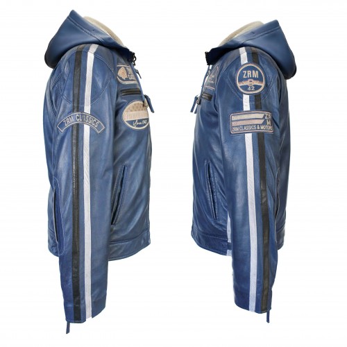 Veste en cuir avec patchs - BOLLWO