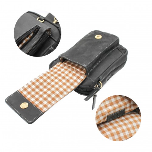 Sac bandoulière en cuir modèle CORA 21x15x6 cm