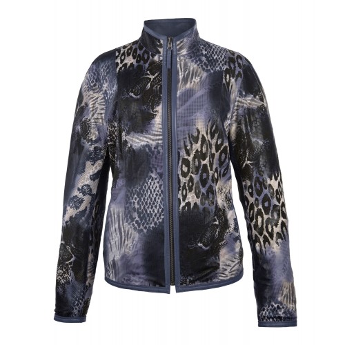 Veste courte en cuir réversible avec zip