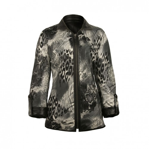 Veste en cuir réversible avec fermeture zippée EBRU