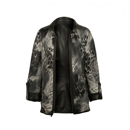 Veste en cuir réversible avec fermeture zippée EBRU