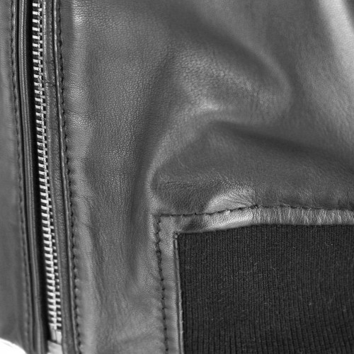 Bomber court en cuir avec fermeture éclair modèle MITES