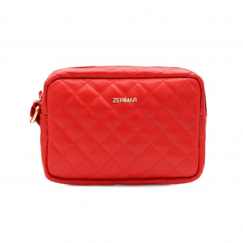 Sac bandoulière en cuir matelassé 15x20x6 cm