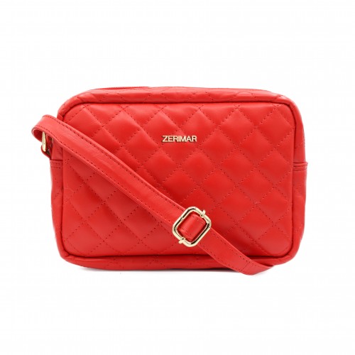 Sac bandoulière en cuir matelassé 15x20x6 cm