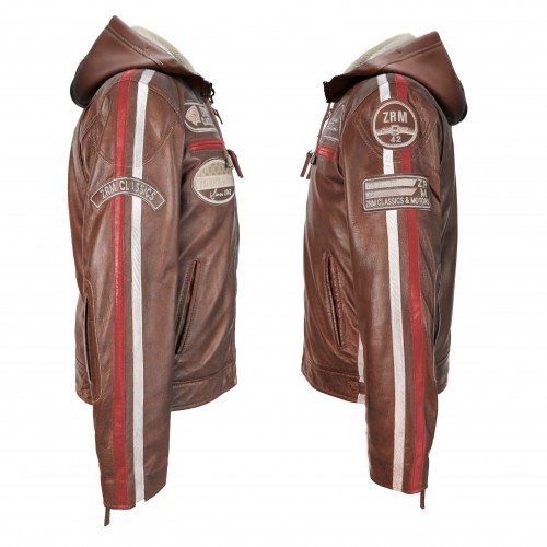 Veste en cuir avec patchs - BOLLWO