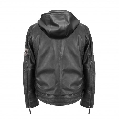 Veste en cuir avec patchs - BOLLWO