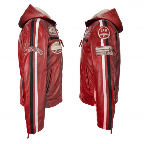 Veste en cuir avec patchs - BOLLWO