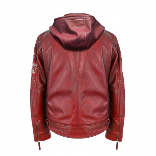 Veste en cuir avec patchs - BOLLWO