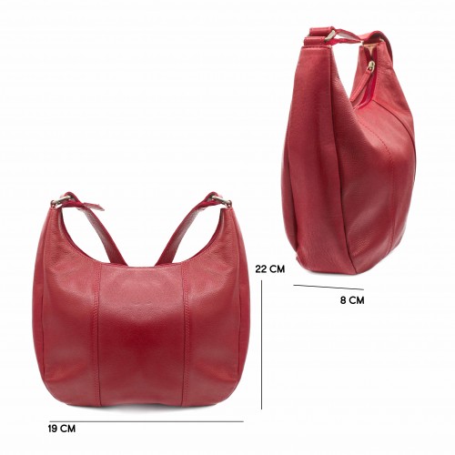 Sac en cuir avec fermeture éclair 22x19x8 cm MINE