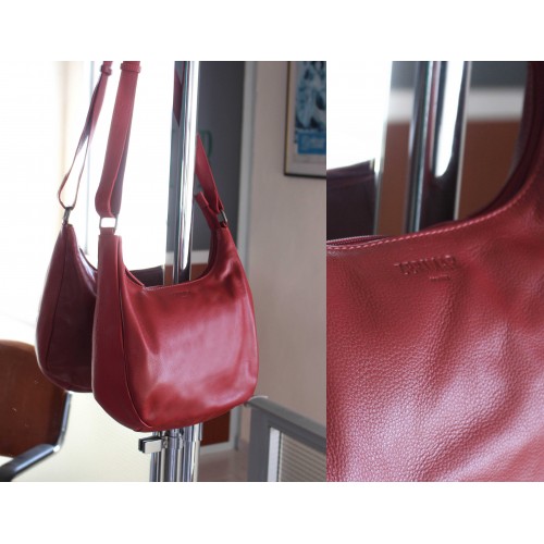 Sac en cuir avec fermeture éclair 22x19x8 cm MINE