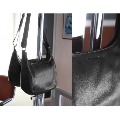 Sac en cuir avec fermeture éclair 22x19x8 cm MINE