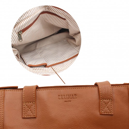 Sac en cuir avec fermeture éclair et double poignée 27x40x12 cm YOURS