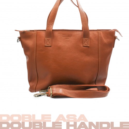 Sac en cuir avec fermeture éclair et double poignée 27x40x12 cm YOURS