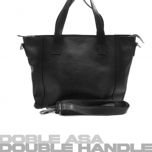 Sac en cuir avec fermeture éclair et double poignée 27x40x12 cm YOURS
