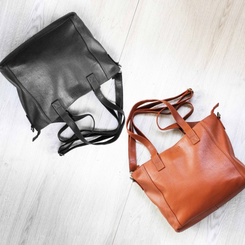 Sac en cuir avec fermeture éclair et double poignée 27x40x12 cm YOURS