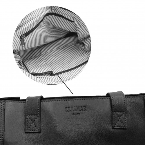 Sac en cuir avec fermeture éclair et double poignée 27x40x12 cm YOURS