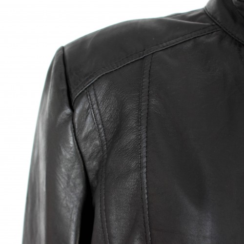 Veste en cuir avec fermeture éclair Grandes tailles - ODISEY