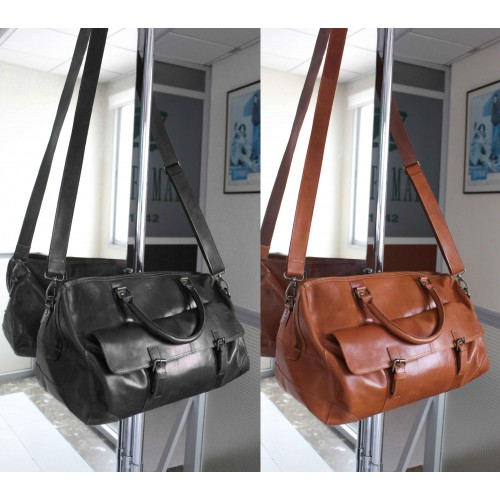 Grand sac de voyage en cuir 28x49x24 cm DECOX