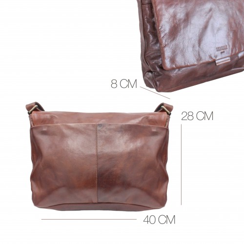 Porte-documents multi-espaces en cuir 28x40x8 cm LOCRA