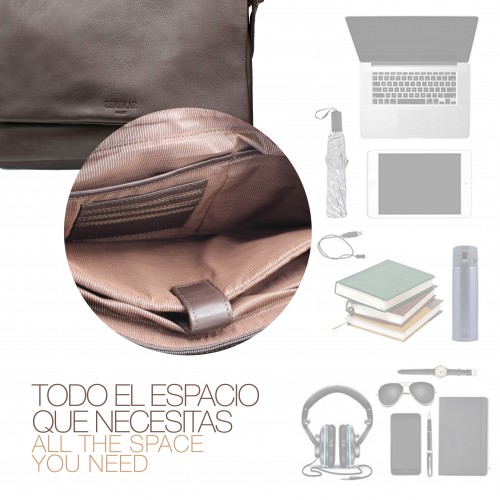 Porte-documents multi-espaces en cuir 26x36x6 cm VALS