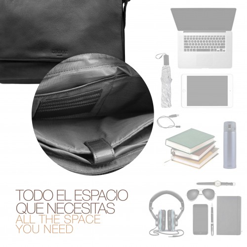 Porte-documents multi-espaces en cuir 26x36x6 cm VALS