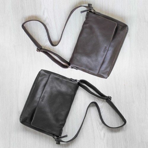 Porte-documents multi-espaces en cuir 26x36x6 cm VALS