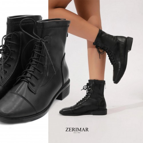 Boots à lacets à bout carré modèle LIBBY