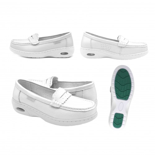 Mocassins en cuir masqué avec chambre à air et semelle intérieure confort