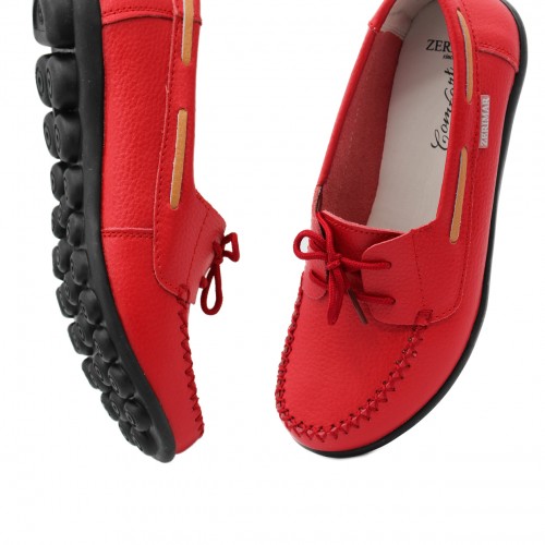 Mocassins en cuir à lacets et semelle noire