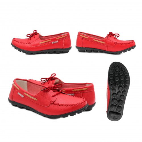 Mocassins en cuir à lacets et semelle noire