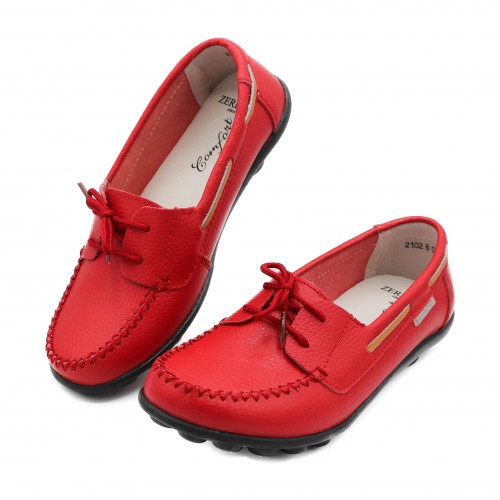 Mocassins en cuir à lacets et semelle noire