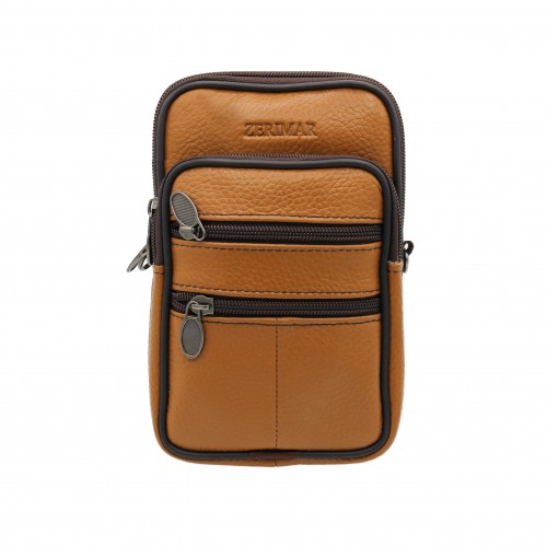 Bolsa de ombro em couro com...