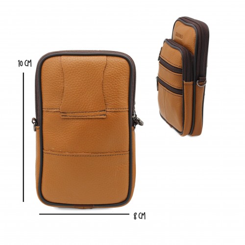 Sac bandoulière en cuir avec poignée et détail ceinture 10x8 cm