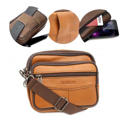 Sac bandoulière en cuir modèle ROINE 14x17x4 cm