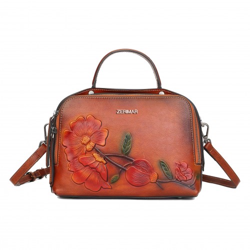 Sac en cuir gravé avec...