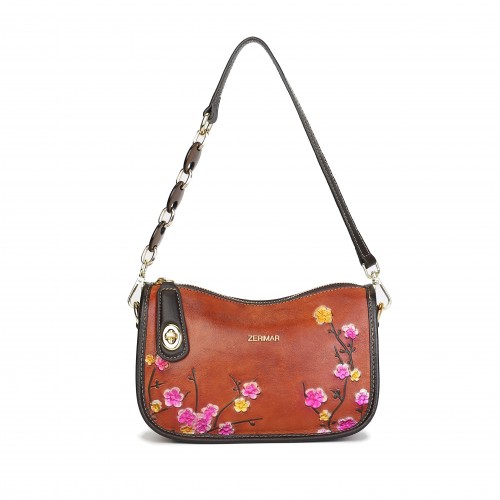 Sac en cuir gaufré avec anse courte réglable 22x15x8 cm BOKETTO