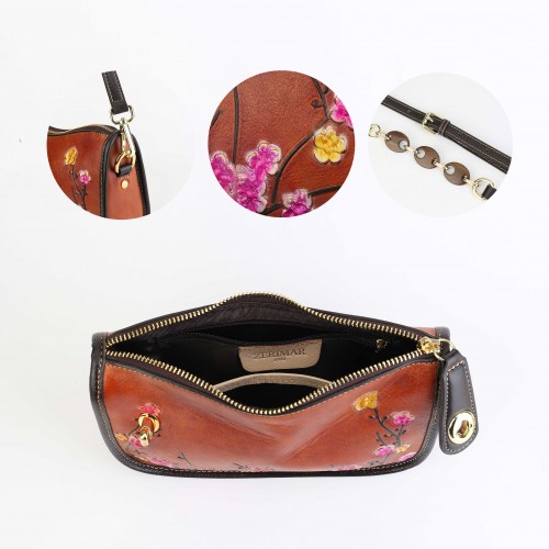 Sac en cuir gaufré avec anse courte réglable 22x15x8 cm BOKETTO