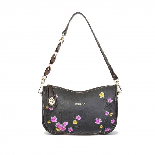 Sac en cuir gaufré avec anse courte réglable 22x15x8 cm BOKETTO