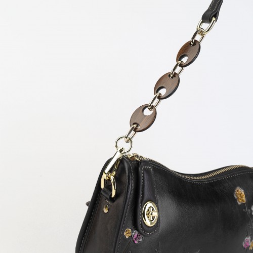 Sac en cuir gaufré avec anse courte réglable 22x15x8 cm BOKETTO